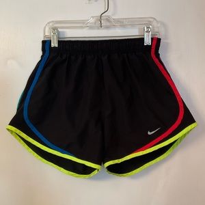 Nike Dri-Fit Black Shorts with Neon Trim.